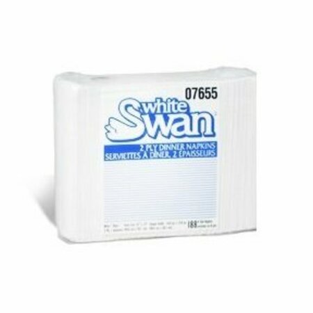 KRUGER 07655 White Swan Dinner Na in White 1/8 Fold 2 Ply 15 in. x 16 in. 1 188, 188PK 7655